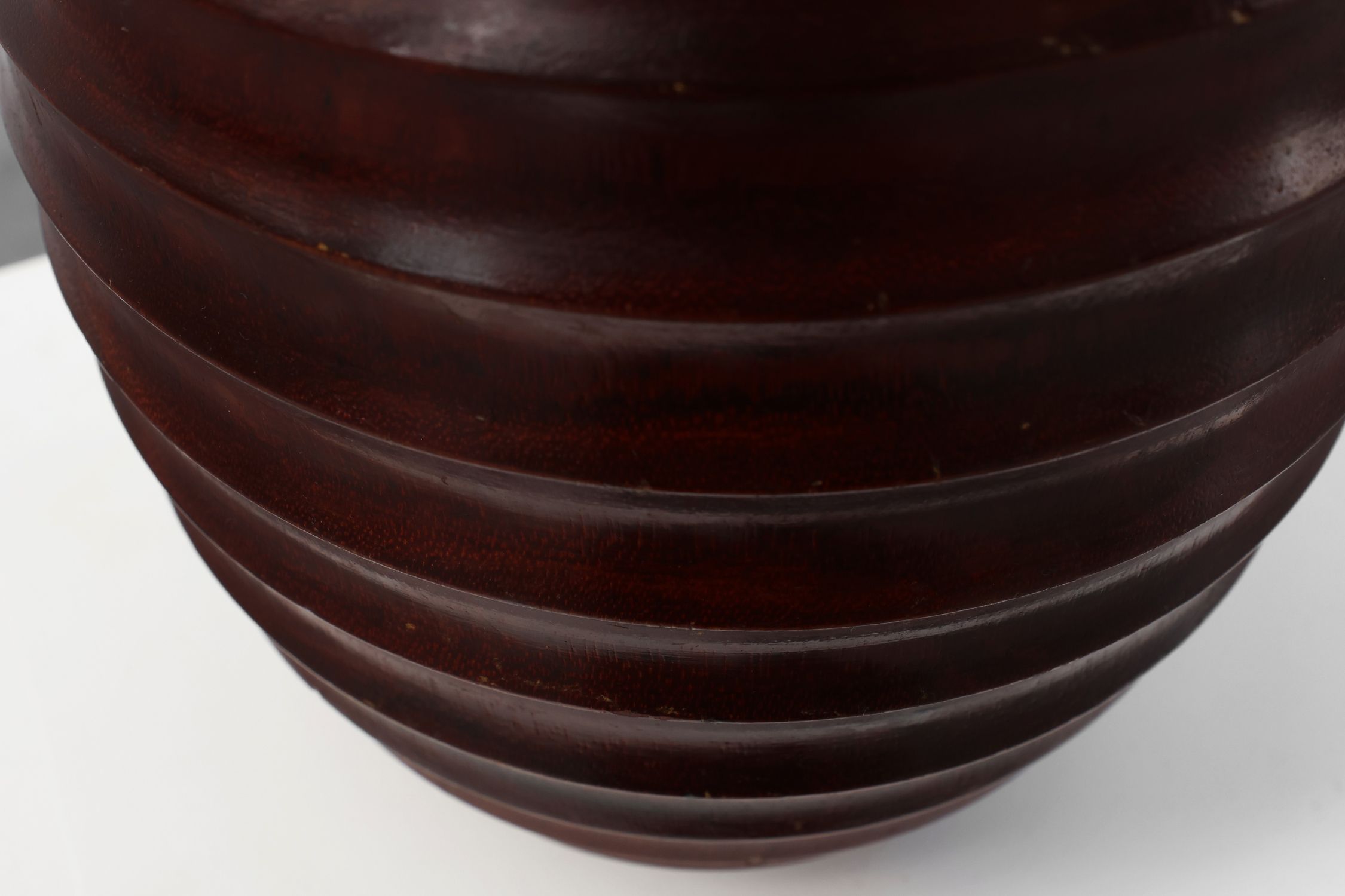 Large French turned wood vase in Art Deco style, ca. 1925thumbnail